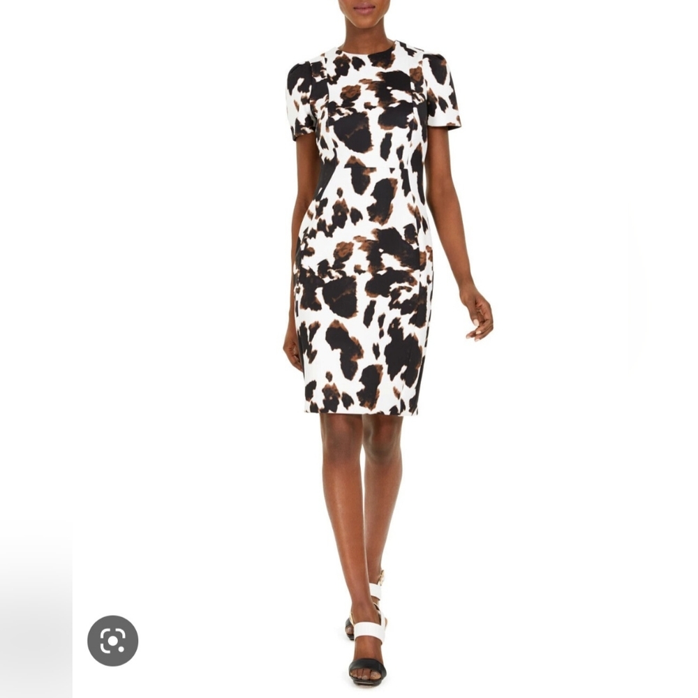 Calvin Klein Cow-Print Sheath Drees . Size 4P